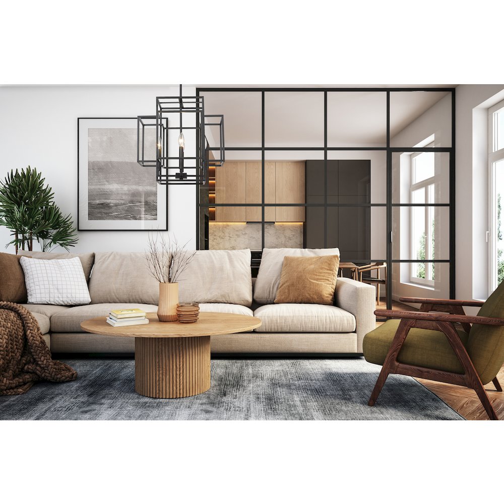 Z-Lite Titania 4 Light Chandelier, Matte Black