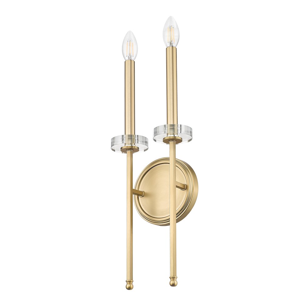 Z-Lite 2 Light Wall Sconce, Mordern Gold