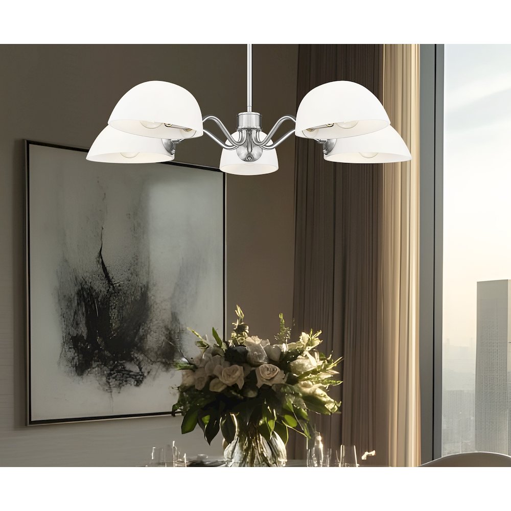 Z-Lite 5 Light Chandelier, Brushed Nickel