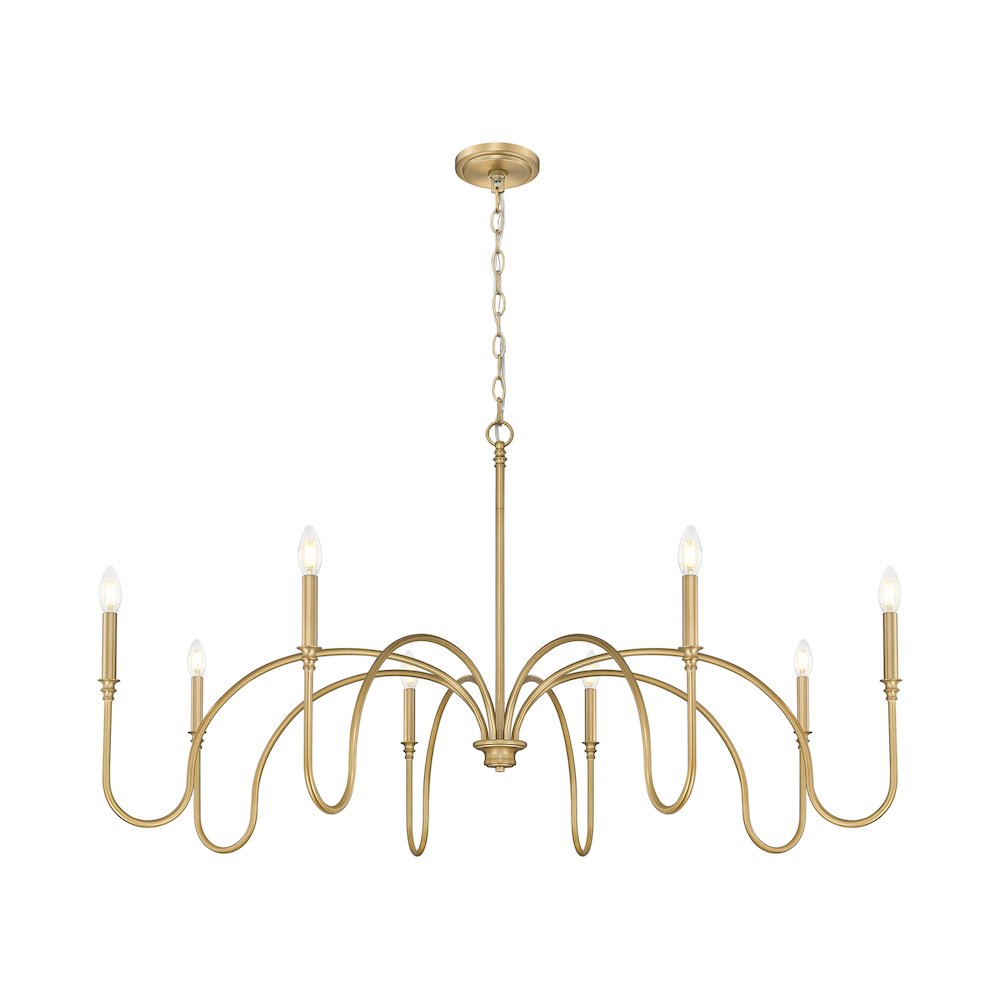 Z-Lite 8 Light Chandelier, Rubbed Brass