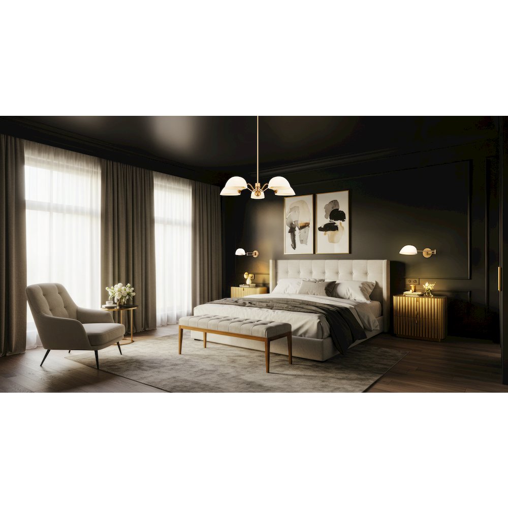 Z-Lite 5 Light Chandelier, Modern Gold
