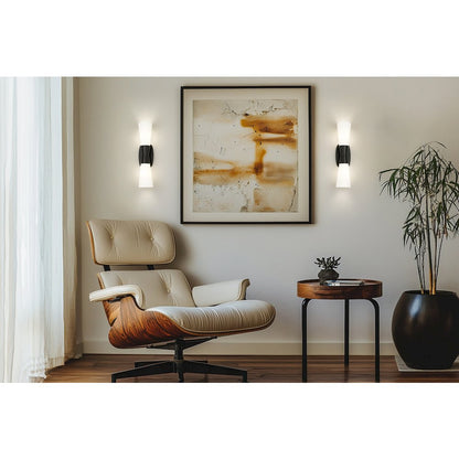 Z-Lite 2 Light Wall Sconce, Matte Black