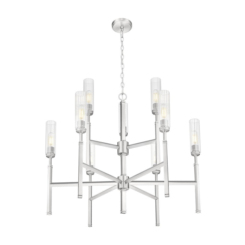 Z-Lite 9 Light Chandelier, Brushed Nickel