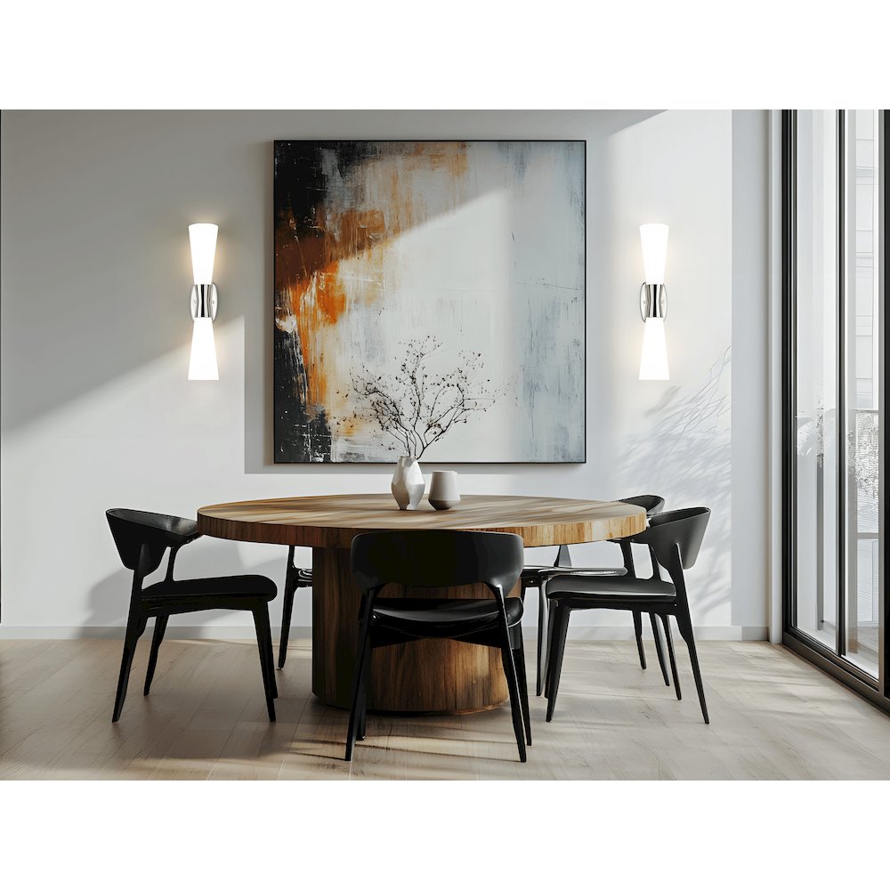 Z-Lite 2 Light Wall Sconce, Polished Nickel