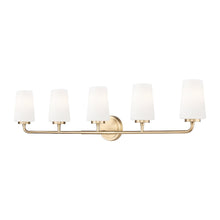 Z-Lite Montford 5 Light Vanity in Modern Gold color, Steel frame