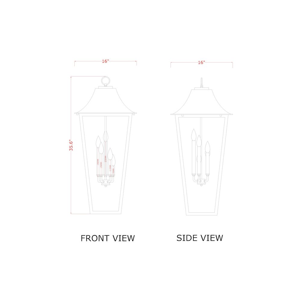 Z-Lite 5 Light Outdoor Chain Mount Ceiling Fixture