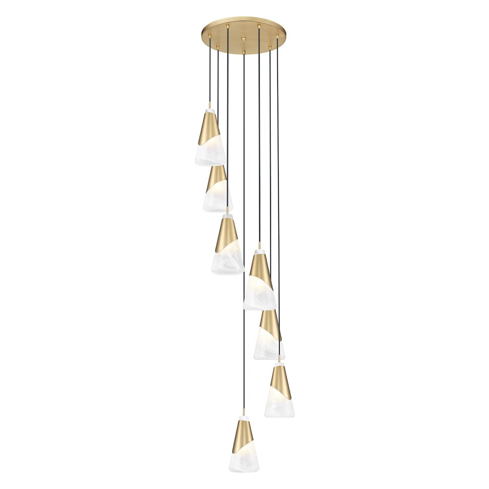 Z-Lite Aimie 7 Light Chandelier, Modern Gold
