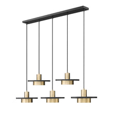 Z-Lite 5 Light Linear Chandelier, Matte Black + Modern Gold