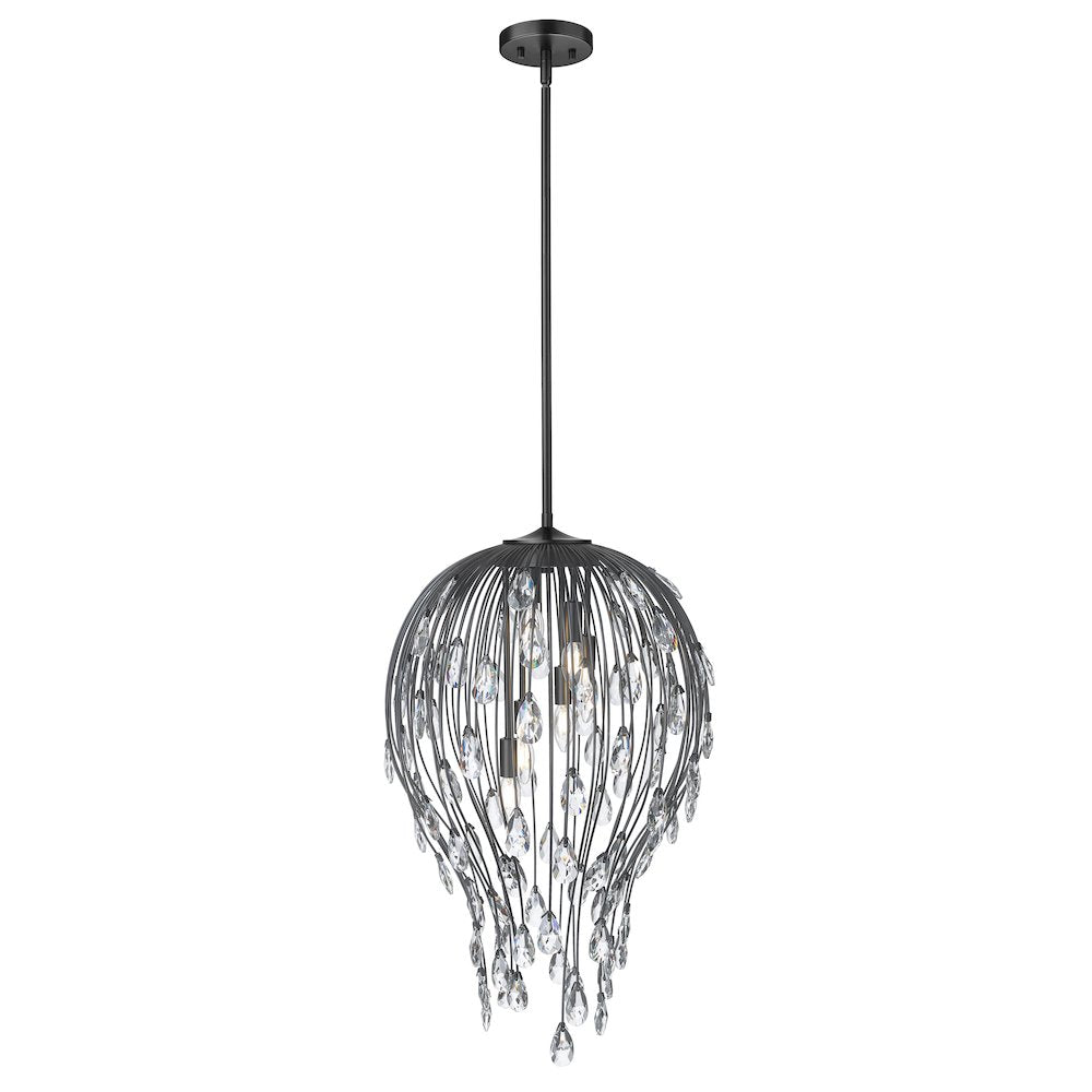 Z-Lite 6 Light Pendant, Matte Black