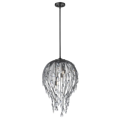 Z-Lite 6 Light Pendant, Matte Black
