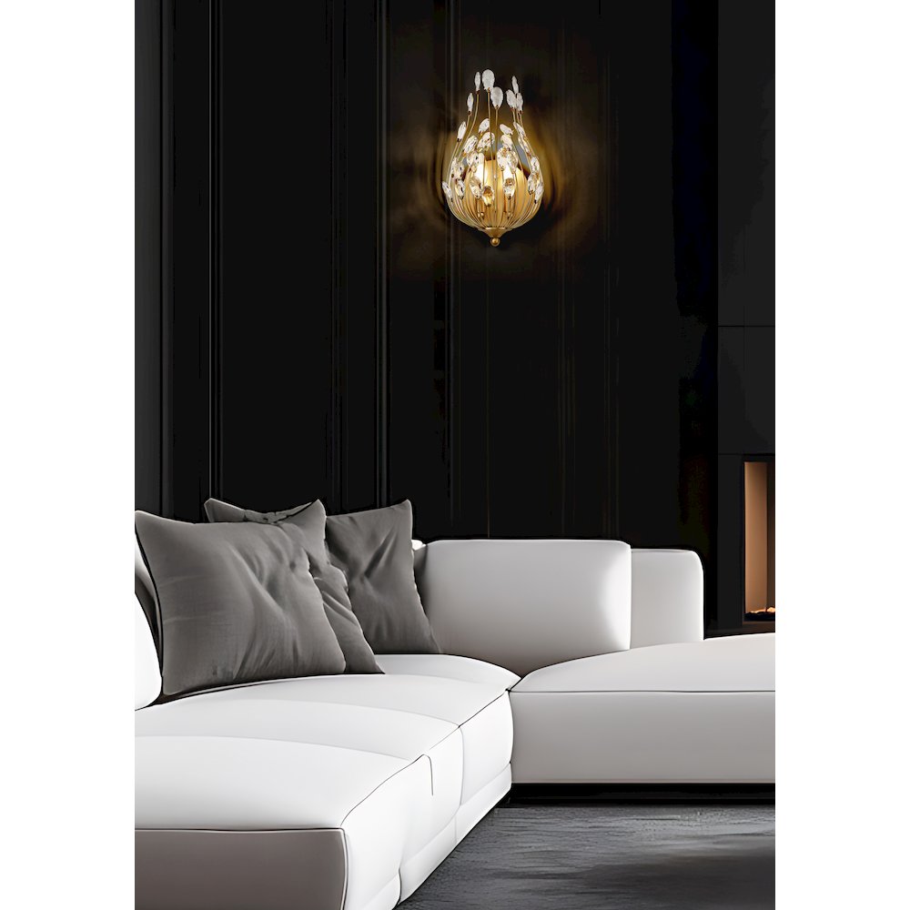 Z-Lite 2 Light Wall Sconce, Modern Gold