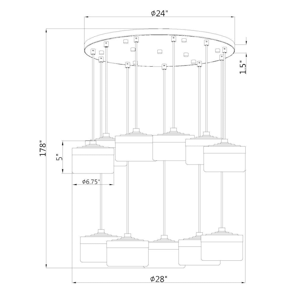 Z-Lite 11 Light Chandelier, Modern Gold