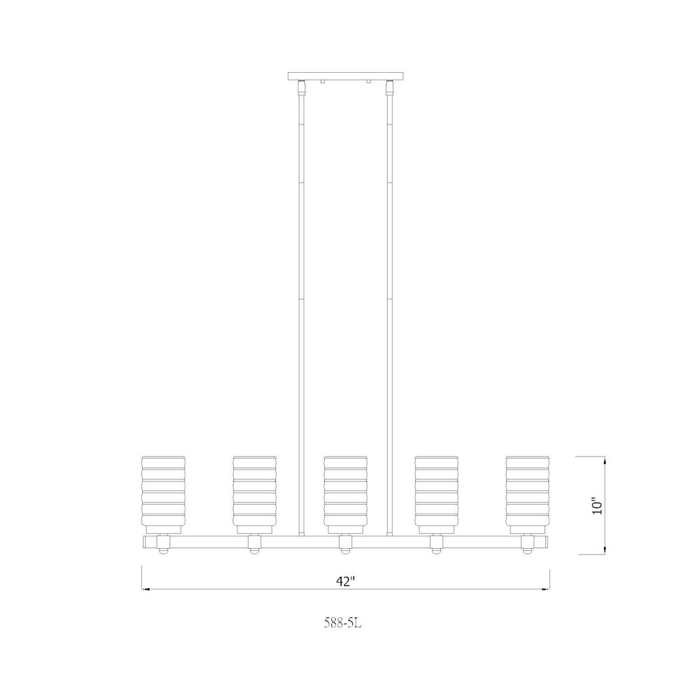 Z-Lite 5 Light Outdoor Linear Chandelier