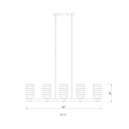 Z-Lite 5 Light Outdoor Linear Chandelier