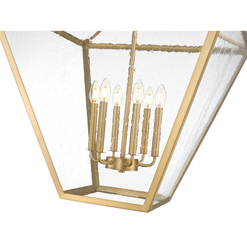 Z-Lite 6 Light Chandelier, Rubbed Brass
