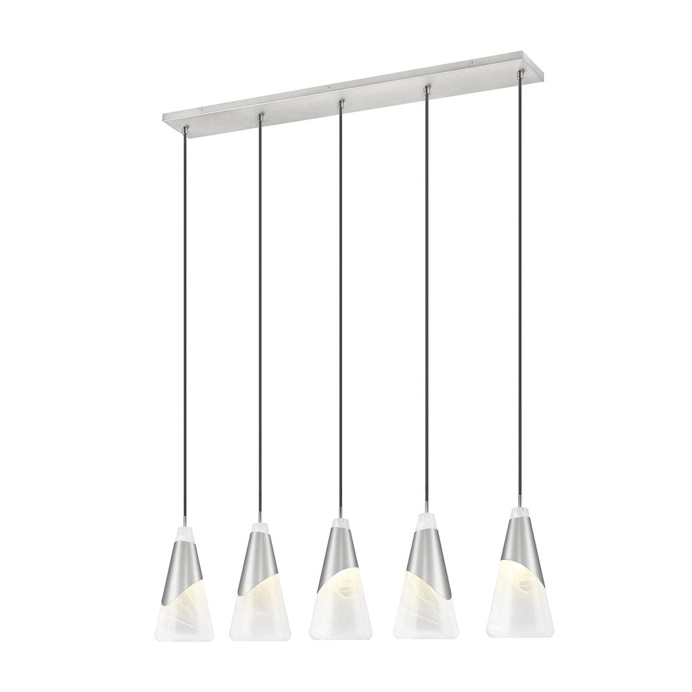 Z-Lite Aimie 5 Light Linear Chandelier, Brushed Nickel