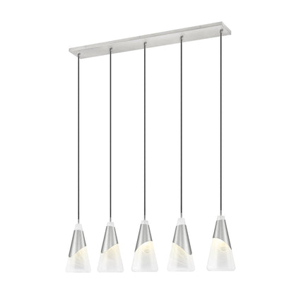 Z-Lite Aimie 5 Light Linear Chandelier, Brushed Nickel