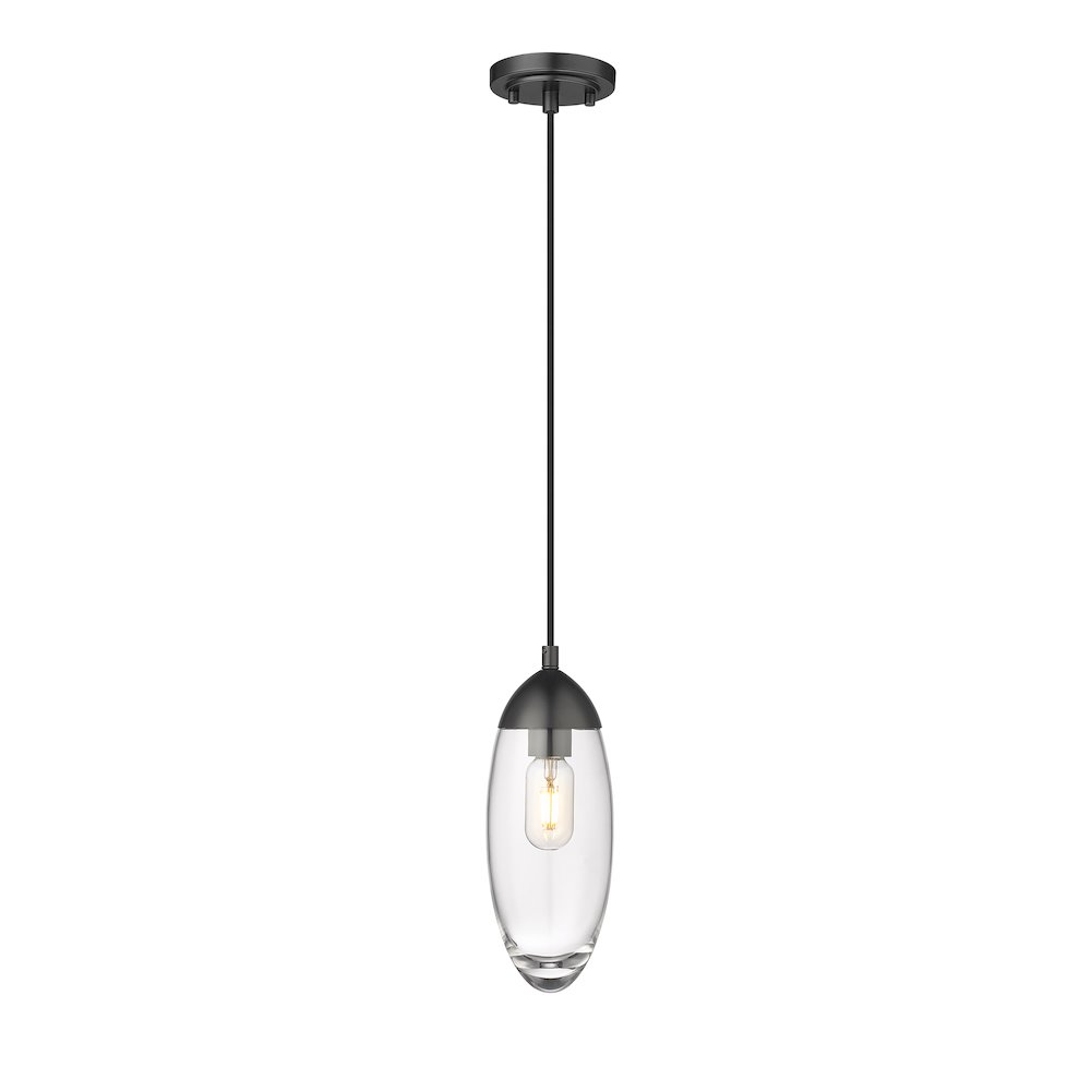 Z-Lite Arden 1 Light Pendant, Matte Black