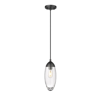 Z-Lite Arden 1 Light Pendant, Matte Black