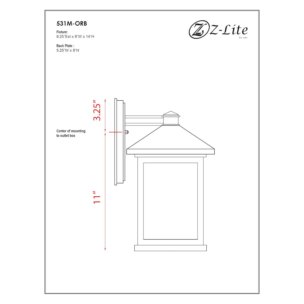 Z-Lite 1 Light Outdoor Wall Light