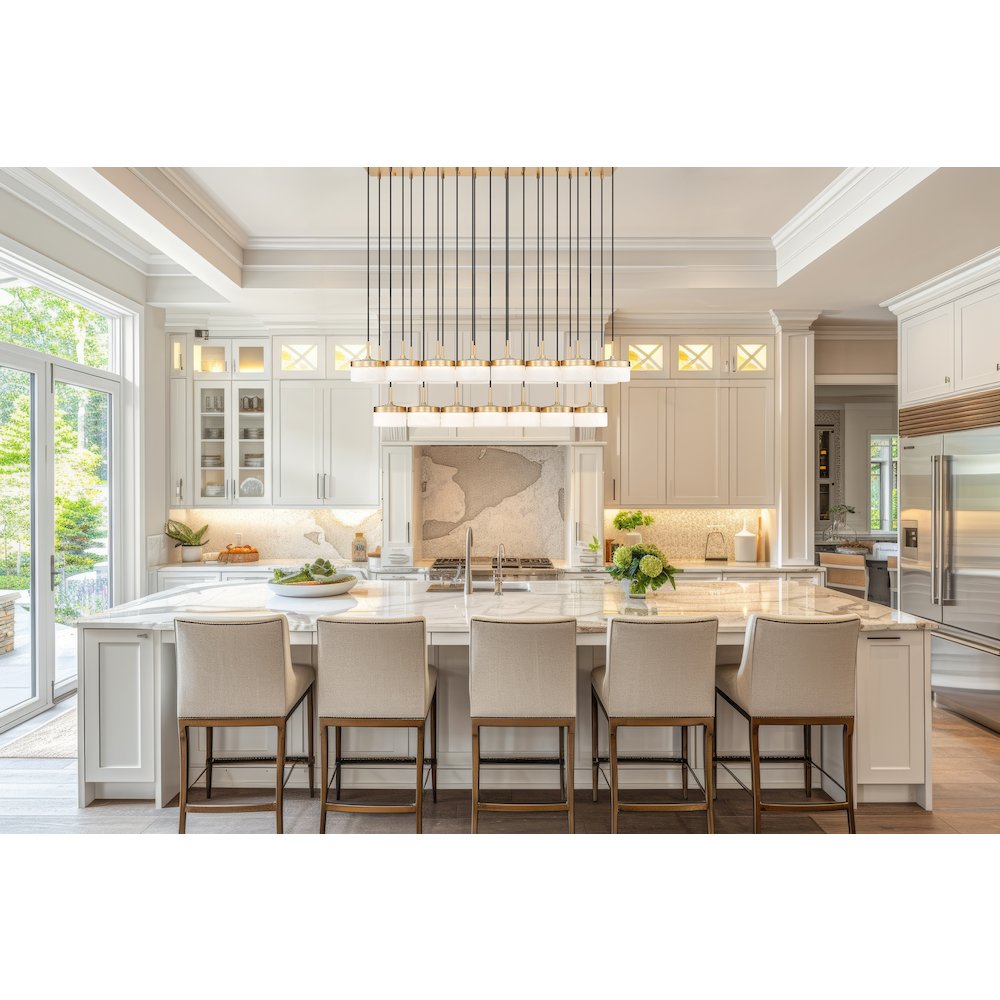 Z-Lite 23 Light Linear Chandelier, Modern Gold