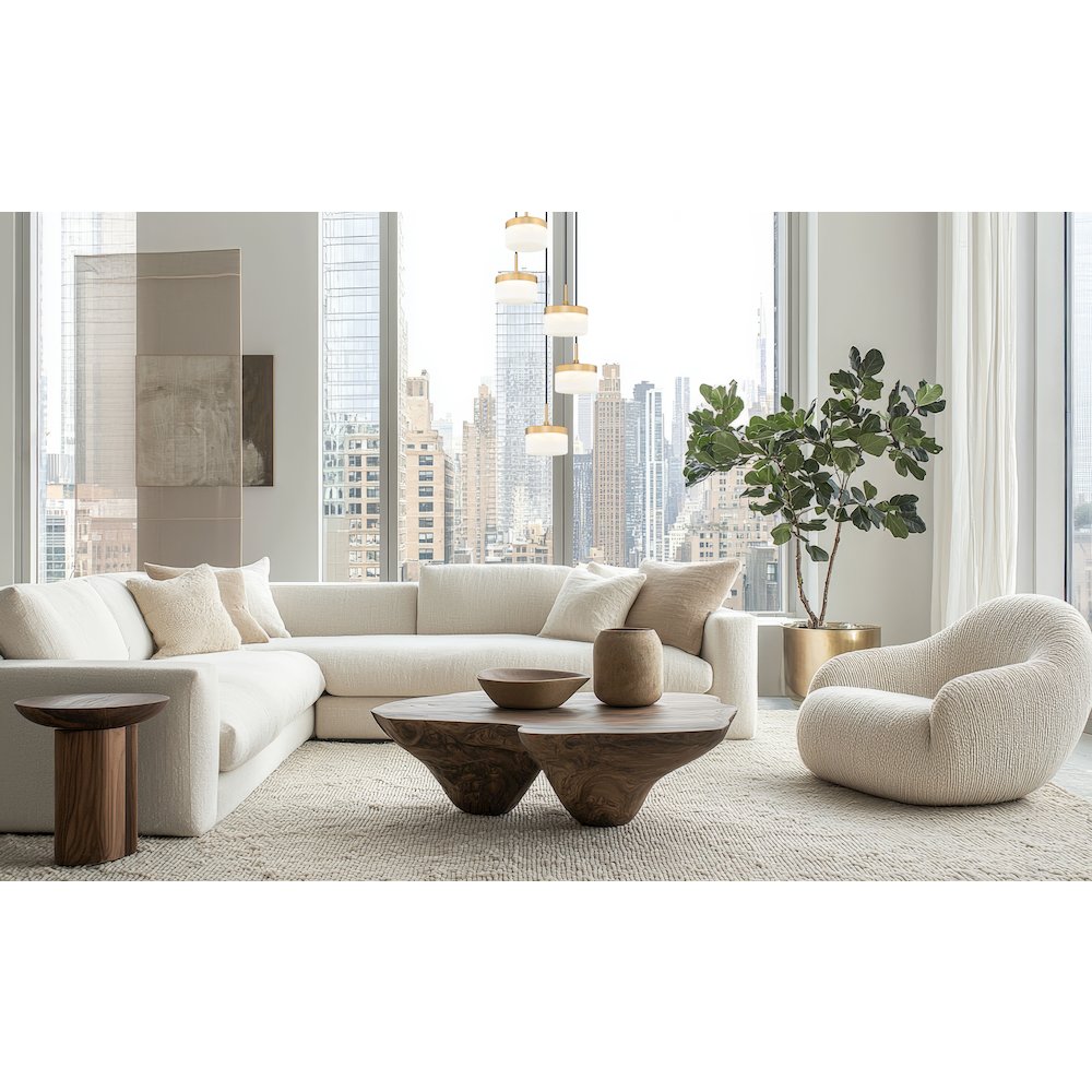 Z-Lite 5 Light Chandelier, Modern Gold