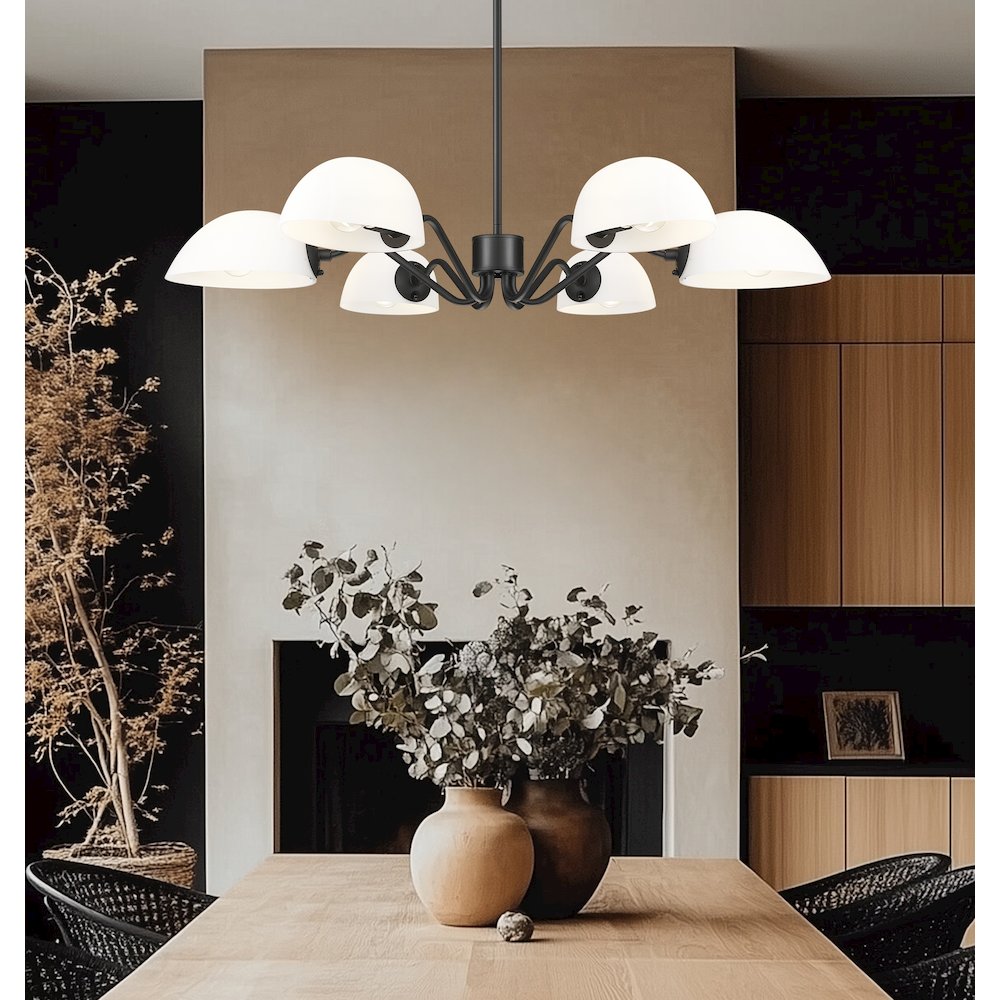 Z-Lite 6 Light Chandelier, Matte Black
