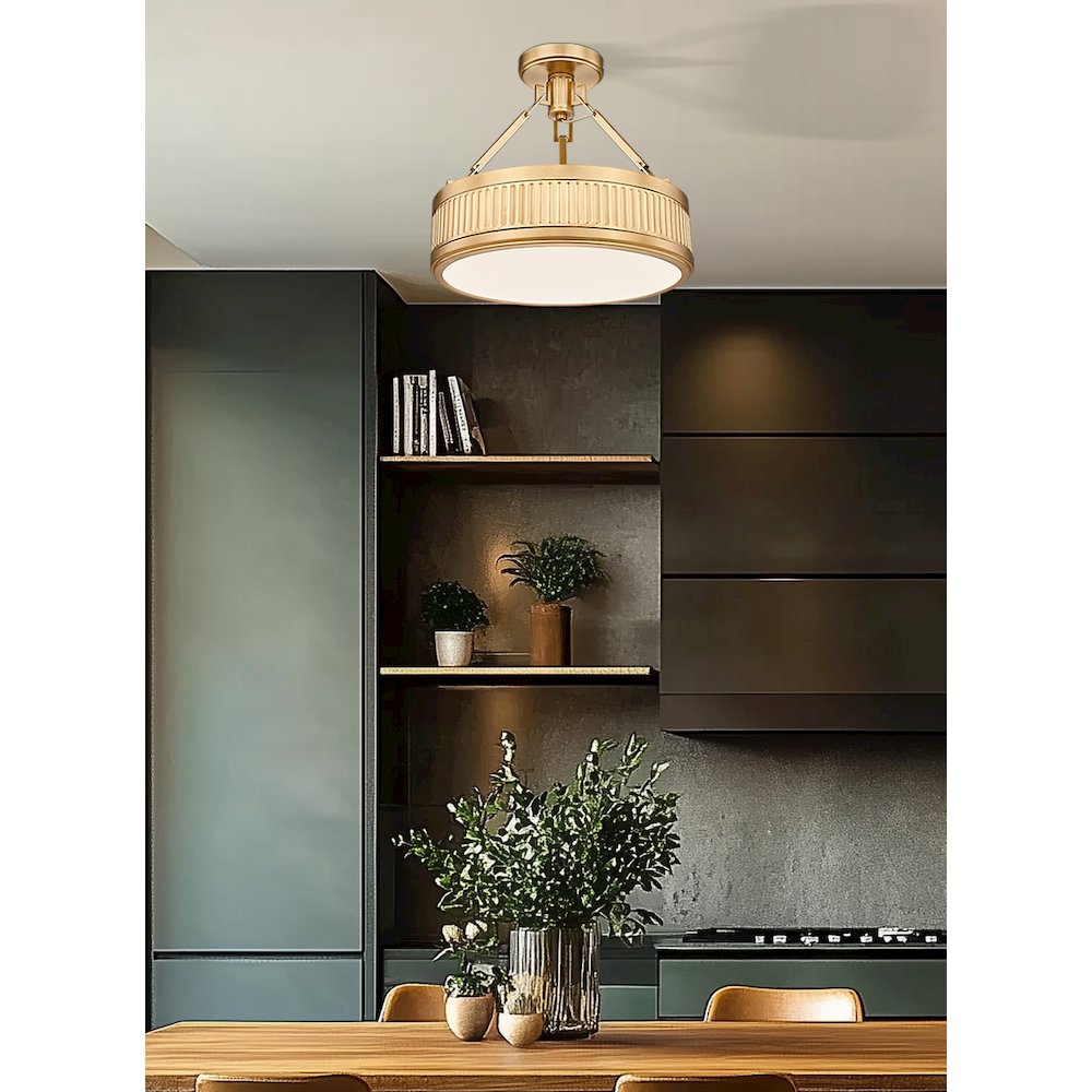 Z-Lite 1 Light Semi Flush Mount, Modern Gold