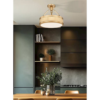 Z-Lite 1 Light Semi Flush Mount, Modern Gold