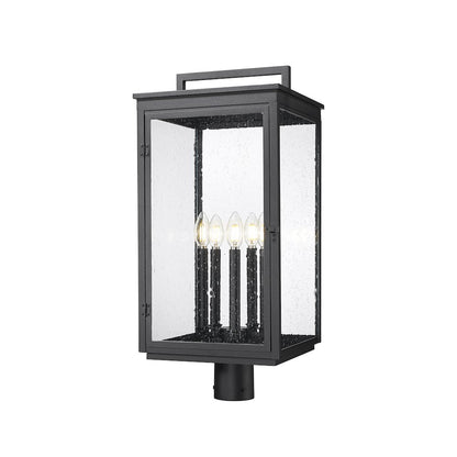 Z-Lite Hartwell 5 Light Outdoor Post Mount Fixture in Sand Black color