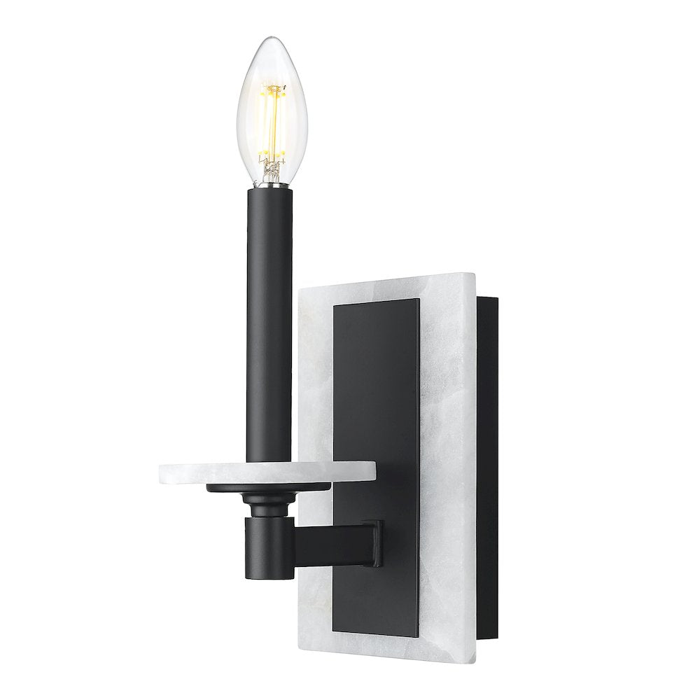 Z-Lite Kaden 1 Light Wall Sconce in Matte Black color, Steel frame