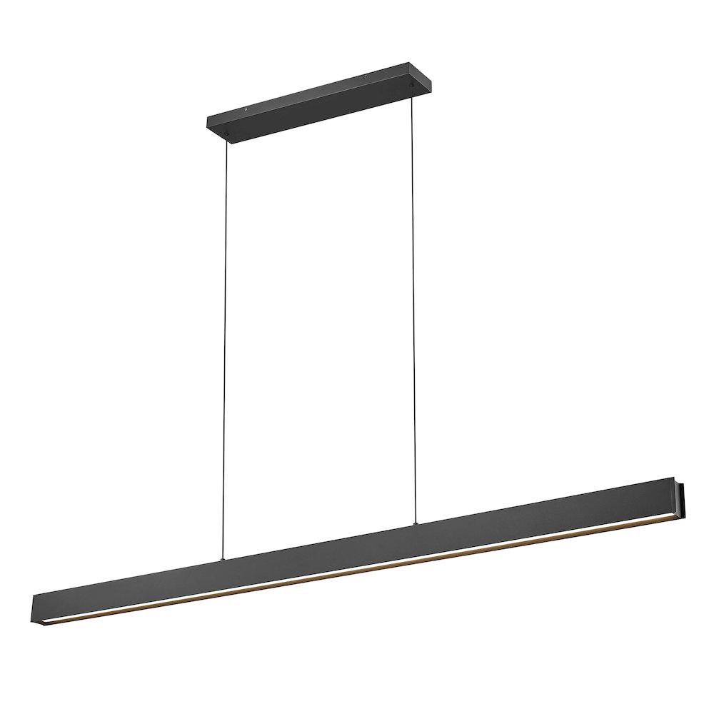 Z-Lite 1 Light Linear Chandelier, Matte Black
