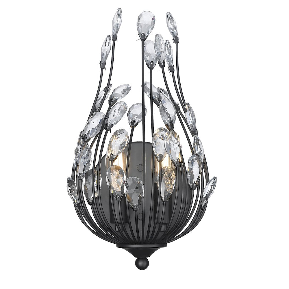 Z-Lite 2 Light Wall Sconce, Matte Black