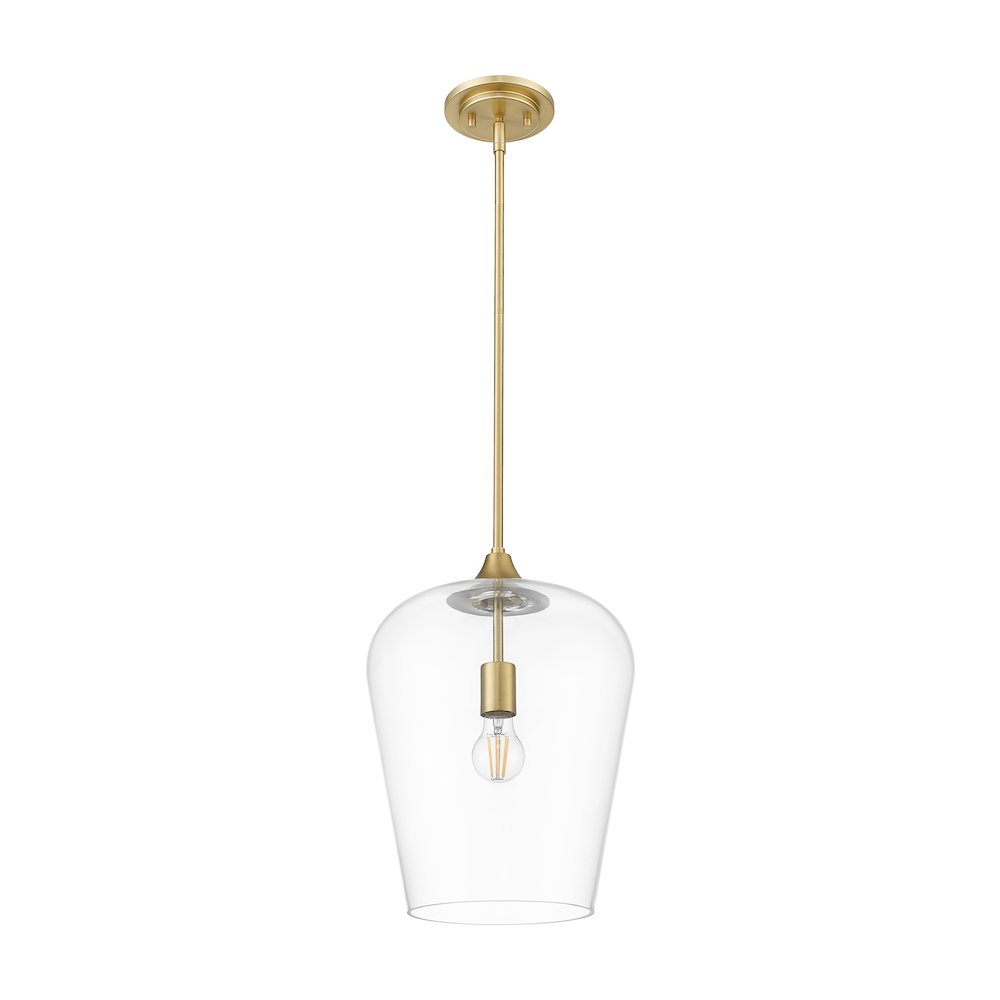 Z-Lite 1 Light Pendant, Burnished Brass