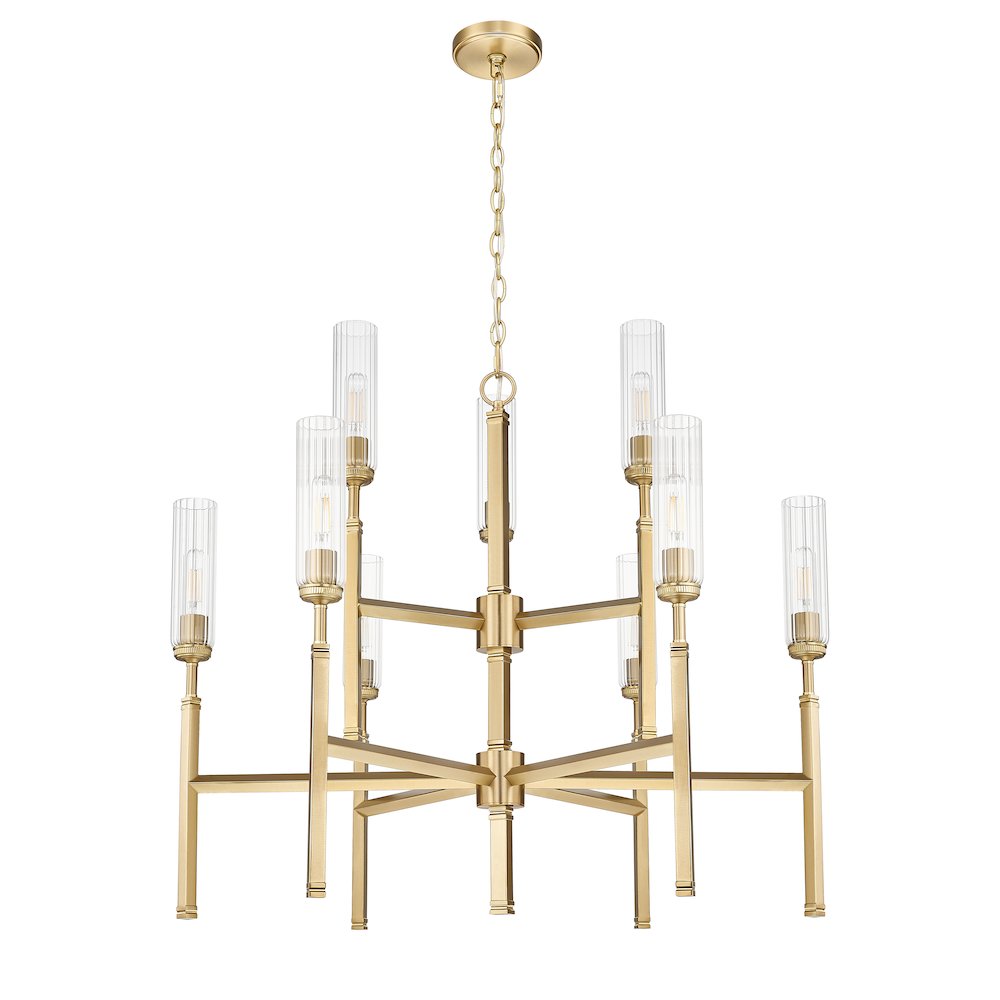 Z-Lite 9 Light Chandelier, Modern Gold