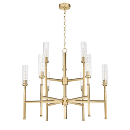 Z-Lite 9 Light Chandelier, Modern Gold