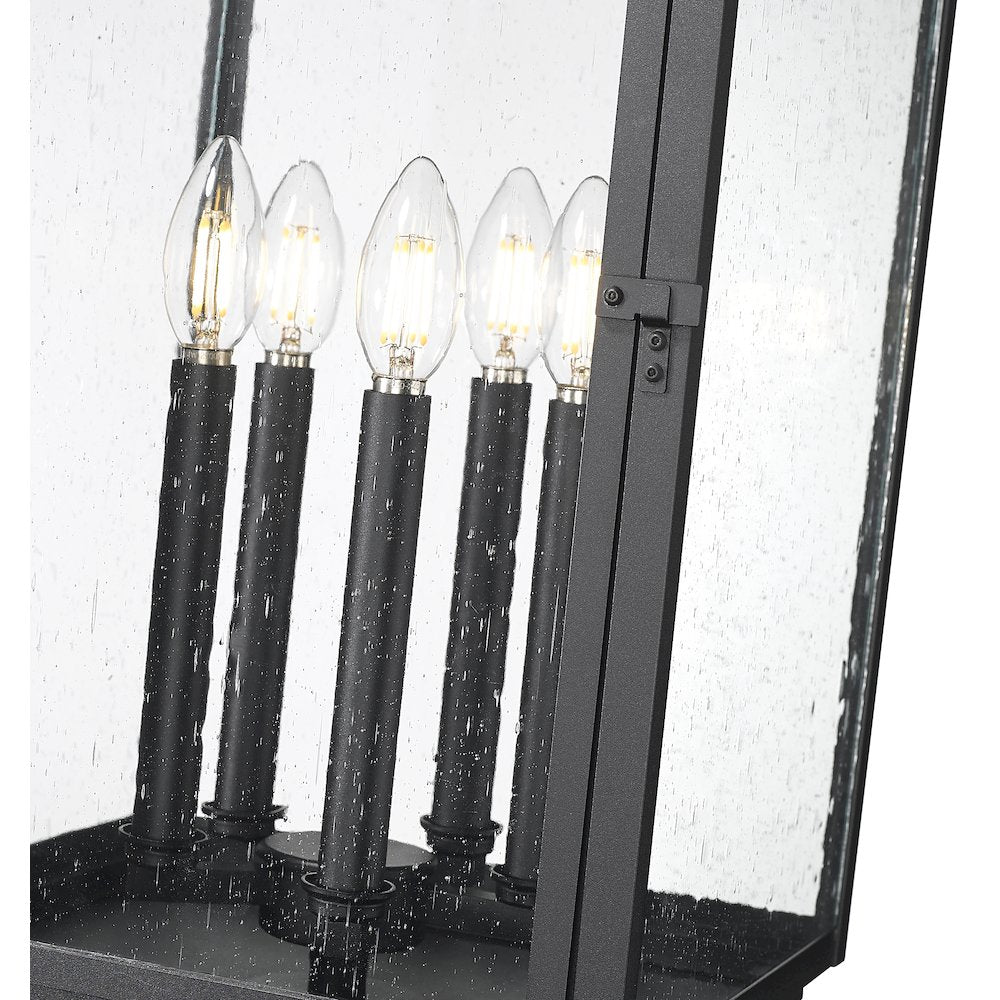 Z-Lite Hartwell 5 Light Outdoor Post Mount Fixture in Sand Black color