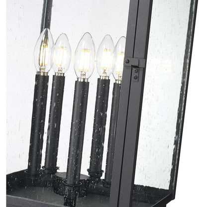 Z-Lite Hartwell 5 Light Outdoor Post Mount Fixture in Sand Black color