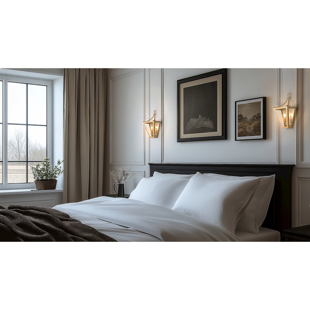 Z-Lite 2 Light Wall Sconce, Rubbed Brass