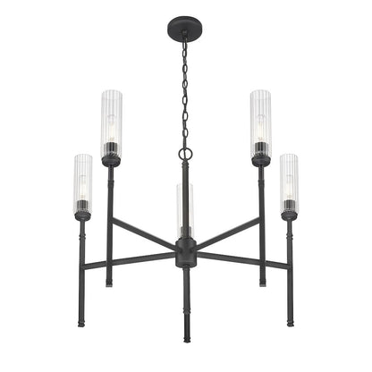 Z-Lite 5 Light Chandelier, Matte Black
