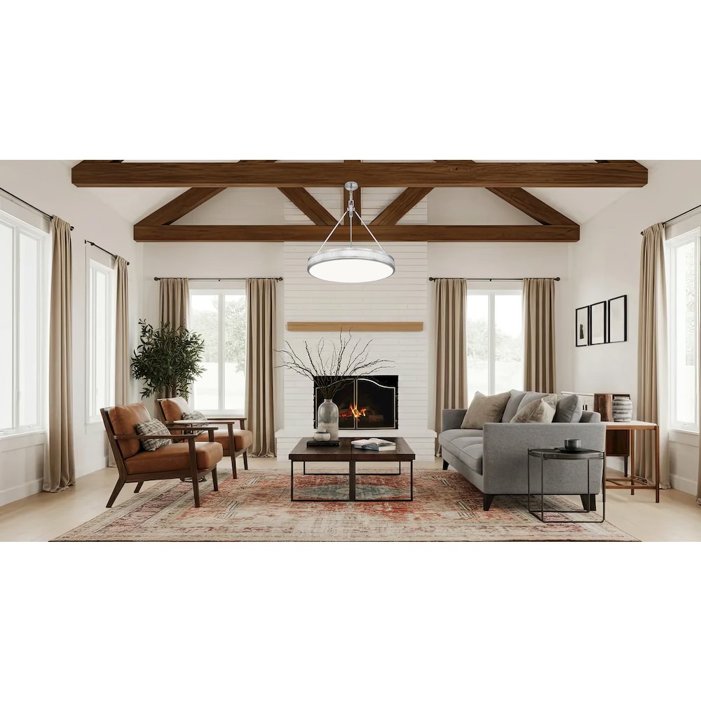 Z-Lite 3 Light Pendant, Satin Nickel