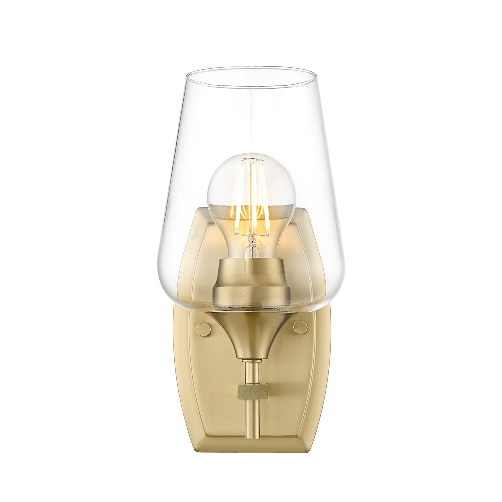 Z-Lite 1 Light Wall Sconce, Burnished Brass