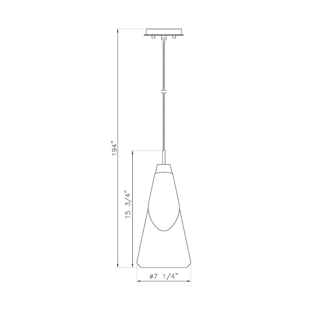 Z-Lite Aimie 1 Light Pendant, Matte Black
