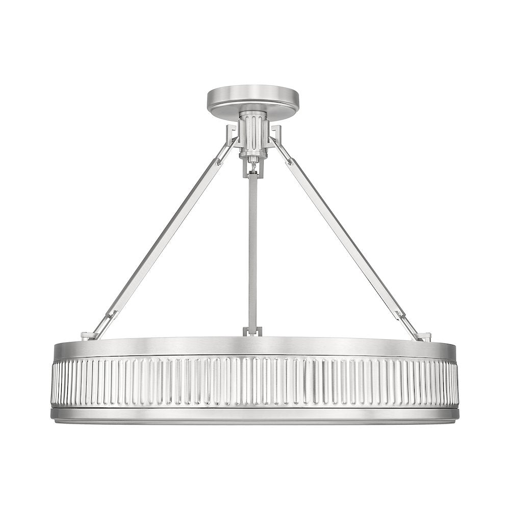 Z-Lite 3 Light Semi Flush Mount, Satin Nickel