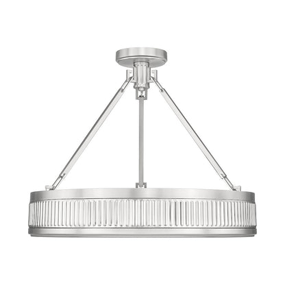 Z-Lite 3 Light Semi Flush Mount, Satin Nickel