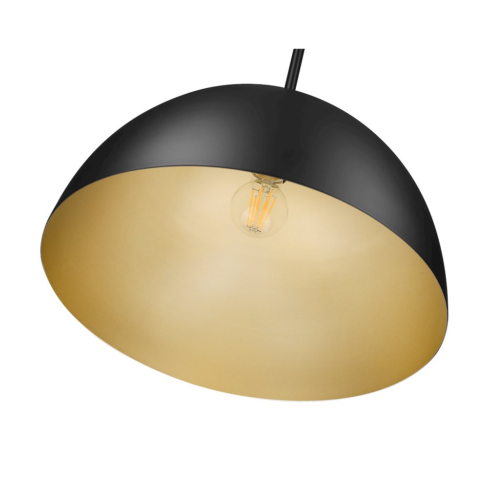 Z-Lite 1 Light Pendant, Matte Black