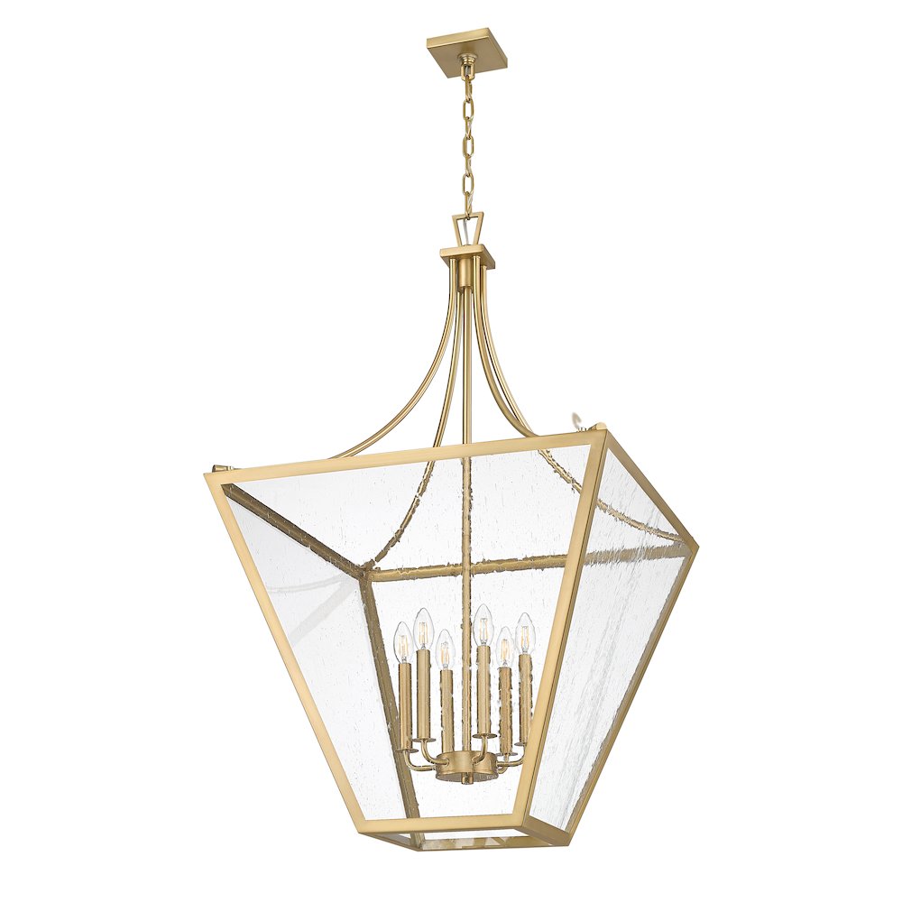 Z-Lite 6 Light Chandelier, Rubbed Brass
