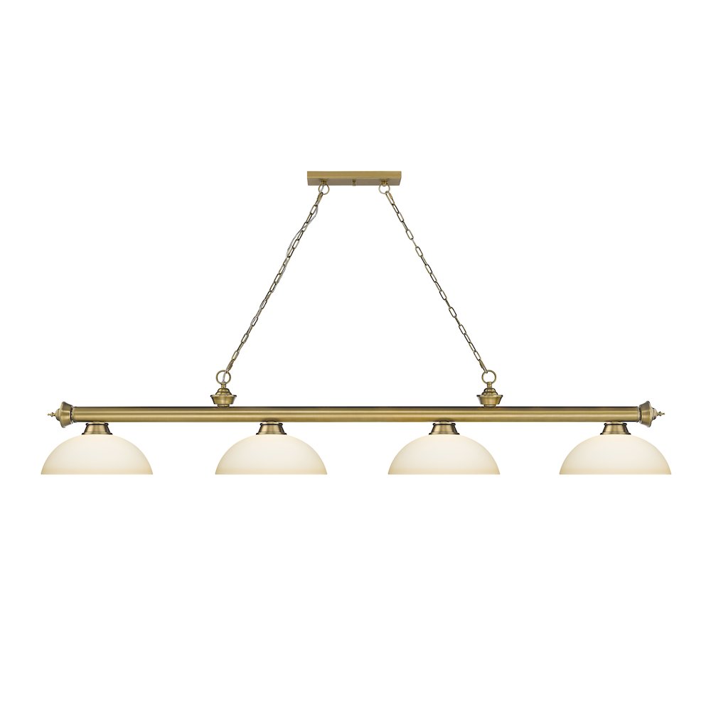 Z-Lite Cordon 4 Light Billiard, Steel Frame, Matte Opal Shade Color