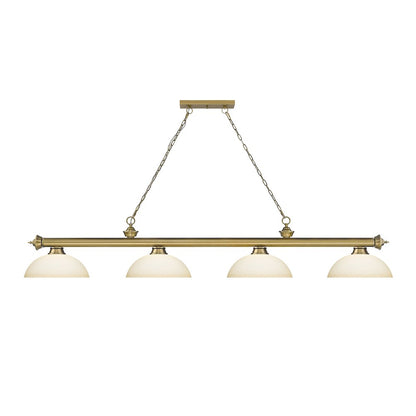 Z-Lite Cordon 4 Light Billiard, Steel Frame, Matte Opal Shade Color