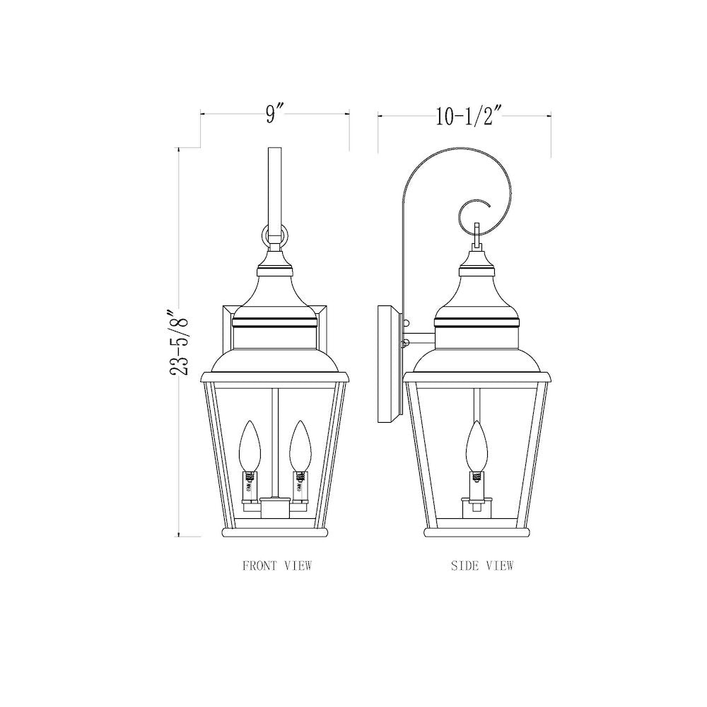 Z-Lite 2 Light Outdoor Wall Light, Sand Black